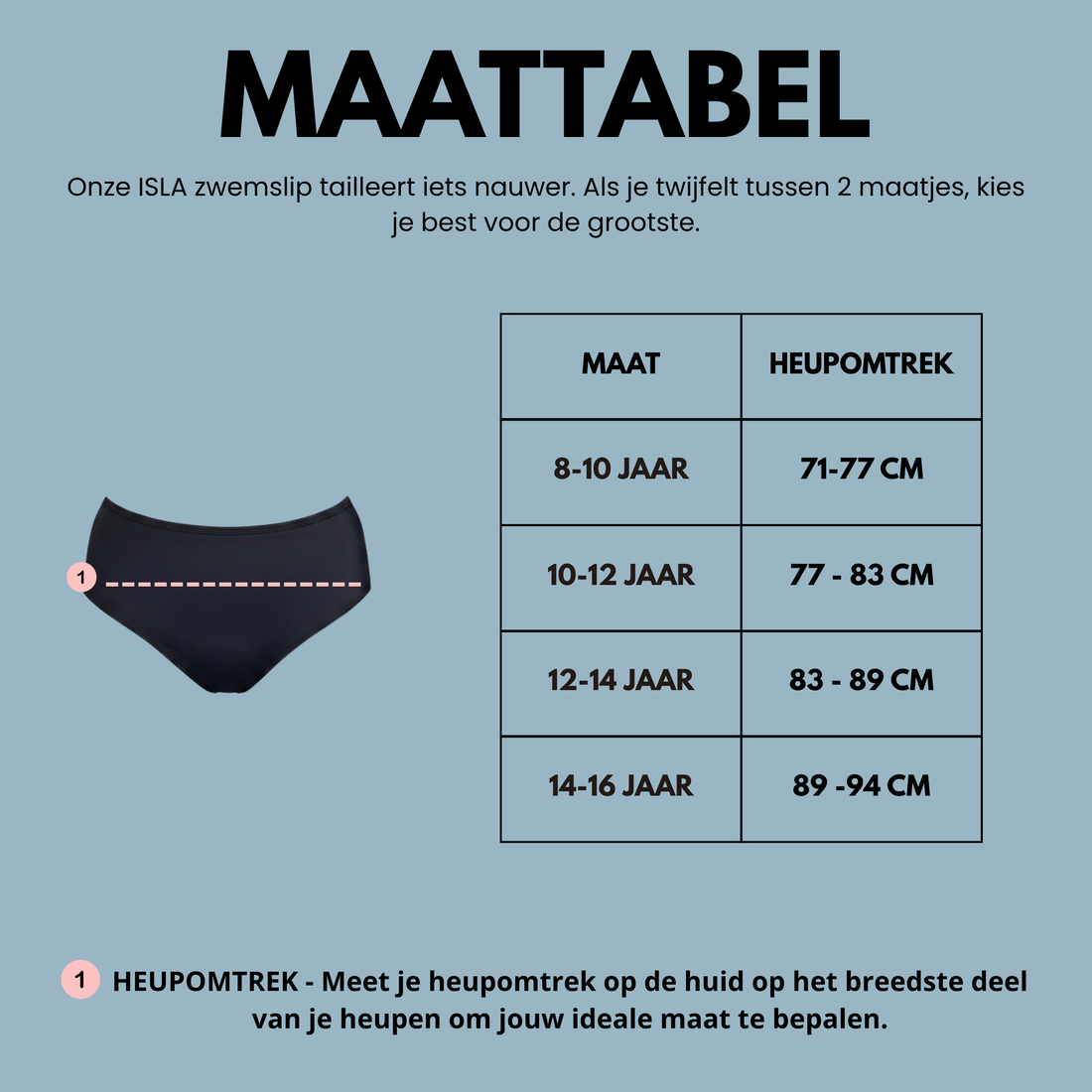 TEEN ISLA menstruatie zwemslip hoge taille