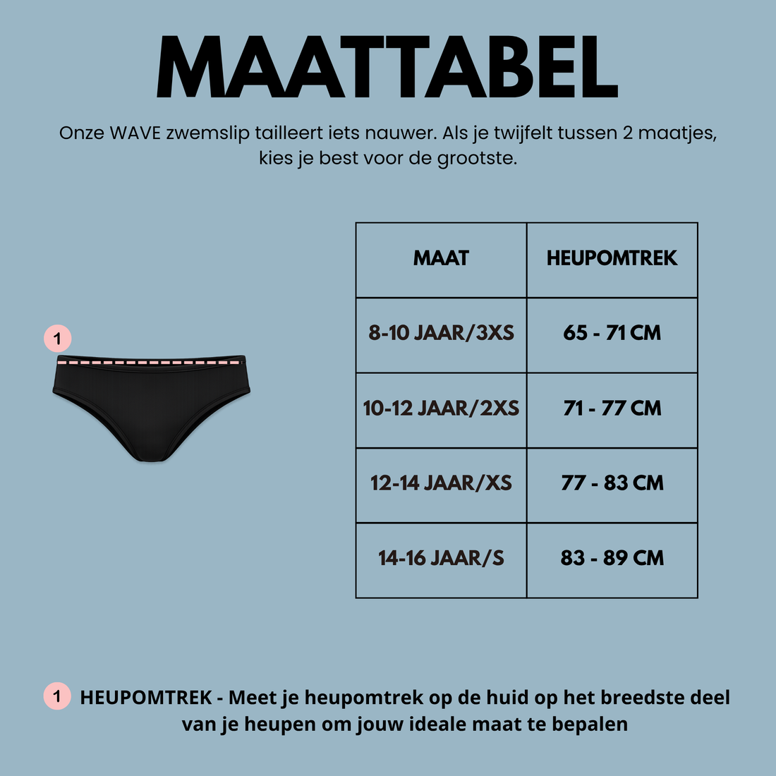 Teen WAVE menstruatie zwemslip lage taille